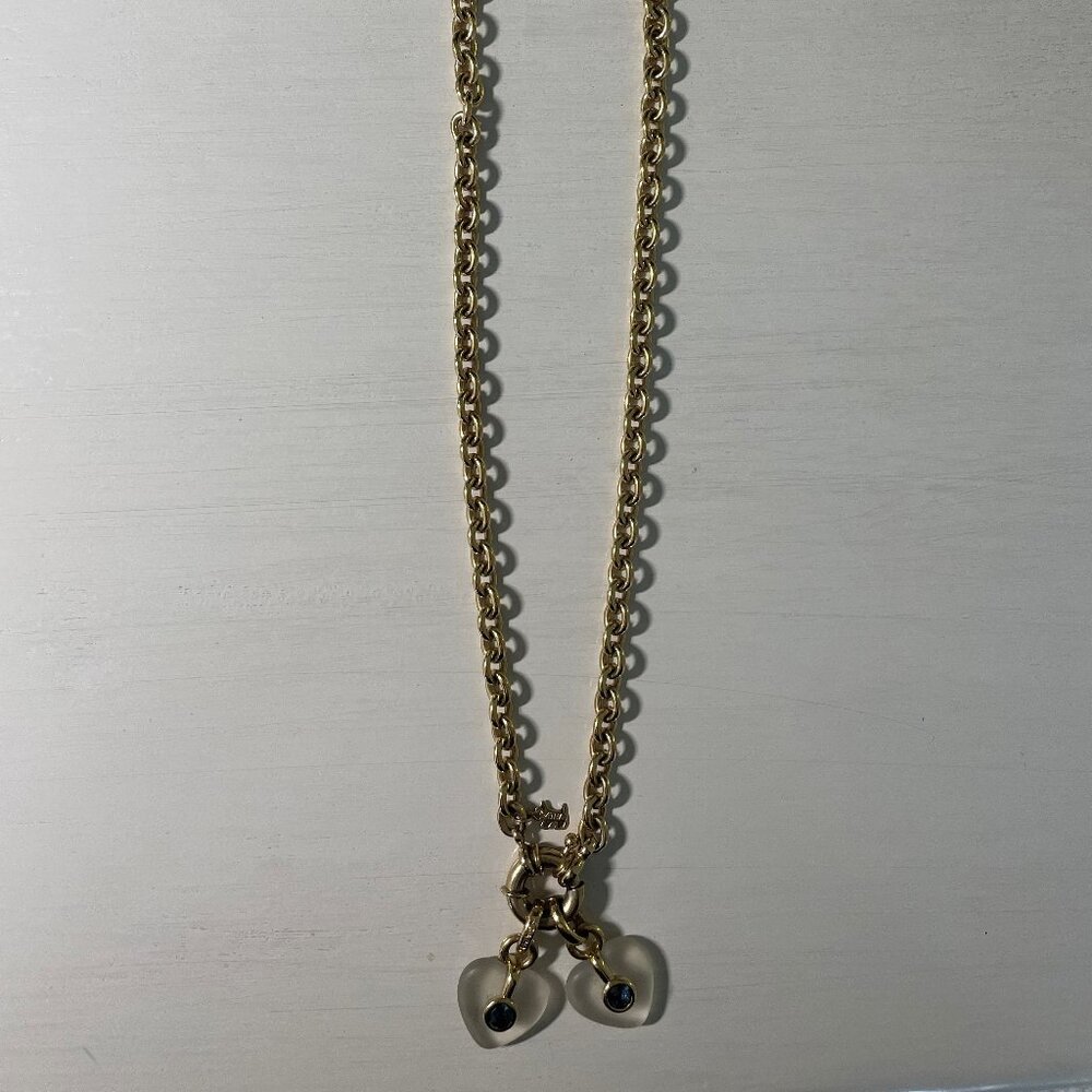 Agatha Paris Vintage Gold Necklace with Heart Pendants